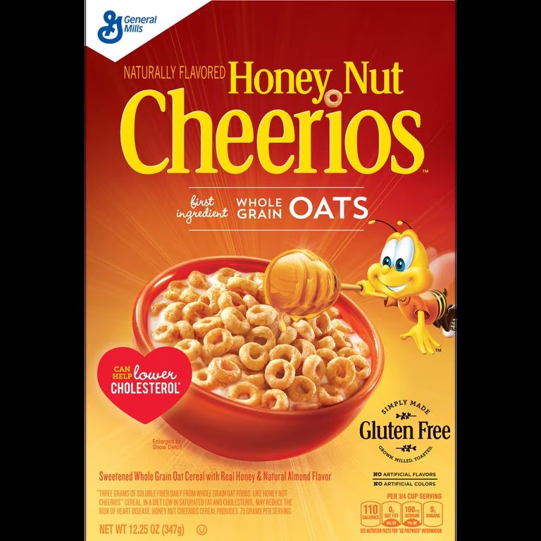 A Honey Nut Cheerios box