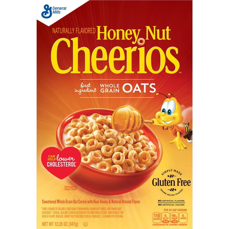 A Honey Nut Cheerios box